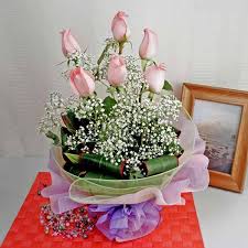 6 Peach Roses Standing Bouquet Note Props Not Included Flowers Singapore Order Flowers Online Best Online Flowers