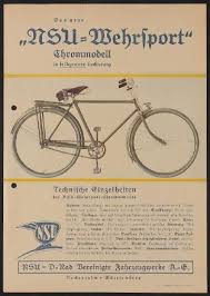 Nsu Chrommodell Werbeblatt 1930er Jahre In 2020 Fahrrad Modell Retrowerbung