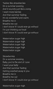 Harry Styles Updates On Twitter The Lyrics To Watermelon Sugar Watermelonsugar Fineline
