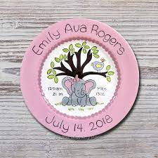 Personalized Birth Plates Personalized Ceramic Baby Plate Etsy In 2021 Personalized Baby Plate Baby Plates Plates Baby Shower