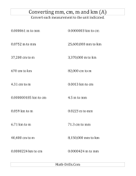 Converting Millimeters Centimeters Meters And Kilometers