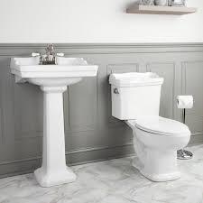 Antique Pedestal Sink Toilet Set Diy Bathroom Remodel Bathroom Remodel Designs Diy Remodel