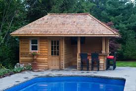 Customize Your Pool Patio And Pool House To Maximize The Experience Description From Pinterest Com I Searched For Pool House Shed Pool Houses Backyard House