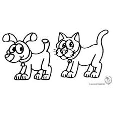 Disegno Di Cane E Gatto Da Colorare Per Bambini Gratis Disegnidacolorareonline Com Disegni Di Cane Disegni Cani