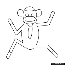 Sock monkeys coloring page | free printable coloring. Sock Monkey Coloring Page