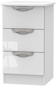 White gloss bedside table, great condition. Camden High Gloss White 3 Drawer Bedside Cabinet Cfs Furniture Uk