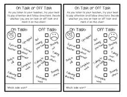 Behavior Charts On Task Appropriate Talking Behaviour