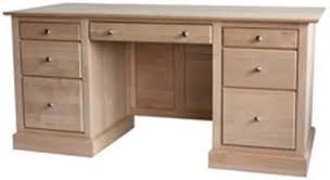 Archbold Furniture Solid Alder Executive Desk Dovetailed Drawers With Full Extension Glides At Woo Double Pedestal Desk Unfinished Furniture Executive Desk