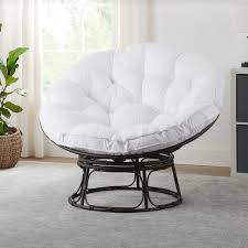 Better Homes Gardens Papasan Chair With Sherpa Cushion White Walmart Com Papasan Chair Bedroom Seating Papasan Chair Cushion
