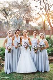 We Love This Shade Of Dove Grey Beautifully Neutral And You Can Add A Pop Of Color By Using Bright Flowers Infinity Dress Bridesmaid Bridesmaid Bridal Wear
