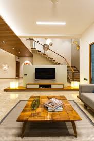 Residence Design With Straight Lines Creative And Comfortable Responses Vpa The Architects Diary Bungalow Interiors Modern House Design Stairs In Living Room