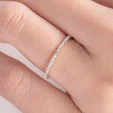 Stacking Ring Rose Gold Wedding Band Women Diamond Thin Full Etsy In 2020 Gold Wedding Bands Women Diamond Wedding Rings Women Diamond Wedding Bands