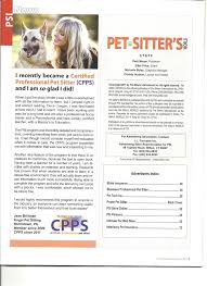 Napps is the only national professional pet sitting association. Jean Brillman Featured In Pet Sitter S World Magazine Angel Pet Sitting