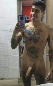 Tattooed boy with a huge dick - Nude Latino Boys
