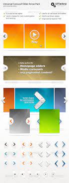 Universal Carousel Slider Arrow Pack Sliders Vector Shapes Design Template