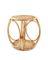 Natural Rattan Is A Beauty To Behold Especially When Classic Caning And A Hand Shaped Silhouette Join The Mix This Lends A Breezy Roma Side Table Rattan Table