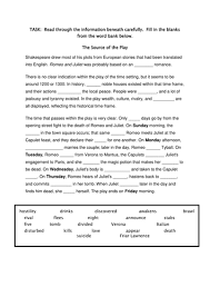Romeo And Juliet Summary Cloze Activity Cloze Activity Romeo And Juliet Quotes Teaching Comprehension
