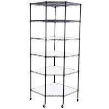 4.7 out of 5 stars with 3 ratings. 6 Tier Wire Shelving Rack Corner Unit Storage Adjustable Shelf Commercial Black Overstock 33152243