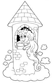 Kostenlose Malvorlage Märchen Rapunzel Im Turm Zum Ausmalen