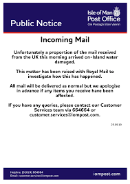 For further clarifications please feel free to. Isle Of Man Post Office On Twitter Please See Below An Important Update Regarding Incoming Mail This Morning We Apologise In Advance For Any Inconvenience Please Contact Our Customer Services Team With