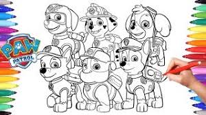 Paw patrol costume paw patrol shirt paw patrol pups paw patrol party paw patrol birthday nick jr 2 birthday birthday ideas birthday parties. Paw Patrol Coloring Book How To Draw Paw Pups For Kids Chase Marshall Rocky Skye Rubble Zuma Youtube