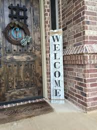 Rustic Wood Welcome Sign Vertical Wooden Welcome Sign Etsy Wooden Welcome Signs Front Porch Decorating Porch Decorating
