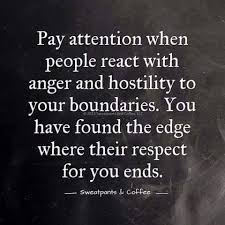 Pay Attention When People React With Anger And Hostility To Your Boundaries You Have Found The Edge Where Their Respect Words Quotes To Live By Life Quotes
