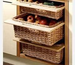 Shop our great selection of square storage basket & save. Hetich Wicker Baskets With Wooden Runner For Cabinet 420 X 500x 120 Mm Amazon In Home Kitchen