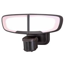 T0413 Vaxcel Lighting T0413 Omicron Dualux 2 Light Led Security Light In Bronze Goinglighting