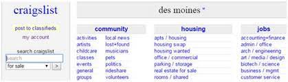 Craigslist provides local classifieds and forums for jobs, housing, for sale, services, local community, and events Craigslist Scams Iowa Attorney General