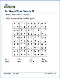 You'll find hidden pictures for holidays like valentine's day and mother's day, as well as hidden pictures with baseball, caterpillar, school, horse, fishing, flowers, and bird themes. Word Search Worksheets For Grade 1 K5 Learning