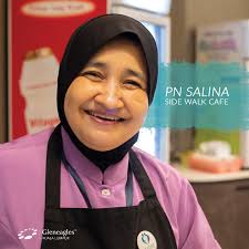 FACESofGKL Suka lah kerja di sini, ramai kawan!" said Pn Salina, whom has  been with us for more than 21 years! Regulars who purchase food from Side  Walk Cafe would know her