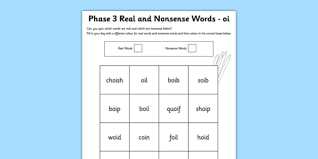 With exercises focusing on vowel pairs: Phase 3 Oi Colour By Phoneme Real And Nonsense Words Worksheet Worksheet