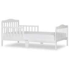 Meet the cpsc and astm standard. Bold Tones Classic Wooden Boys Girls Toddler Kids Bed Frame With Double Adjustable Guard Rails White With Mattress Included Qi003508w M The Home Depot