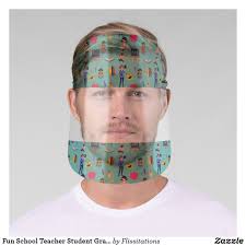 Fun School Teacher Student Graphic Face Shield Zazzle Com In 2020 School Teacher Student Face Shield School Fun