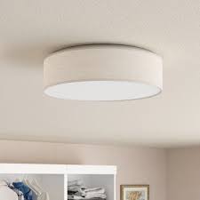 A square flush mount ceiling light in the middle of a hallway complements the architectural details of the space bathroom flush mount: Charlton Home Benno 1 Light 15 Led Flush Mount Fixture Finish Fabric In White Size In 2021 Modern Flush Mount Lighting Led Flush Mount Light Fixtures Flush Mount