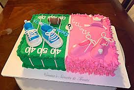 Shop for party banners and signs at party city. Football Or Tutus Gender Reveal Cake Sweets Treats Gender Reveal Cake Tutus Gender Reveal