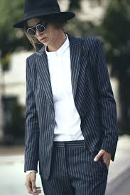 Black And White Pinstripe Suit Womens Tumblr Mr12rzv18m1qbz116o1 1280 Jpg 640 960 Minimalist Fashion Men Black And White Suit Fashion