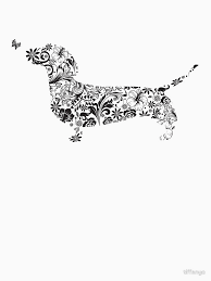 Black And White Dachshund Face Clipart Dachshund Tshirt 2 T Shirt By Tiffanyo Dachshund Tattoo Dachshund Tshirt Dachshund Art