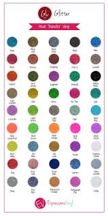 Glitter Heat Transfer Vinyl Color Chart Glitter Heat