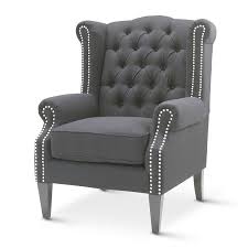 Wingback Armchair Single Seater Lounge Sofa Couch Chair Charcoal Royale Ebay Wingback Armchair Armchair Furniture
