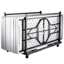 Lifetime 6 Rectangular Banquet Tables 22 Pk With Cart Lifetime Tables Table Storage Storage Cart