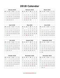 Yearly Calendar 2018 Printable Dengan Gambar Motivasi