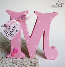Made By Craftgallery Handmade Personalised Freestanding Letter In Pink With Pink Buttons Handmade L Letter A Crafts Painted Wood Letters Decorative Letters