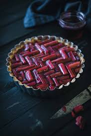 Cardamom Custard And Rhubarb Tart Chew Town Food Blog Recipe In 2020 Rhubarb And Custard Rhubarb Tart Rhubarb Recipes