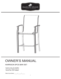 Maybe you would like to learn more about one of these? Harrison 5pc Bar Set Ss I 139nb 4 Manualzz