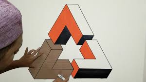 Cat tembok 3d wall art painting tutorial. Optical Illusion 3d Wall Painting Triangle 3d Wall Decoration Effect Cat Tembok Kreatif 3d Youtube 3d Wall Painting Wall Paint Designs Wall Painting