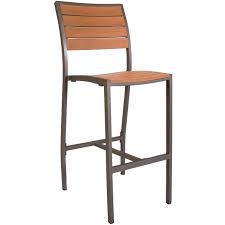 Outdoor stools create a casual familiarity perfect for entertaining complete your outdoor bar with a cluster of patio bar stools. Aluminum Rustic Look Patio Bar Stool With Plastic Teak In Natural Finish