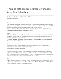 Không có giá trị mặc định bằng với. Pdf Training Data Sets For Tensorflow Models From Teleecho Data