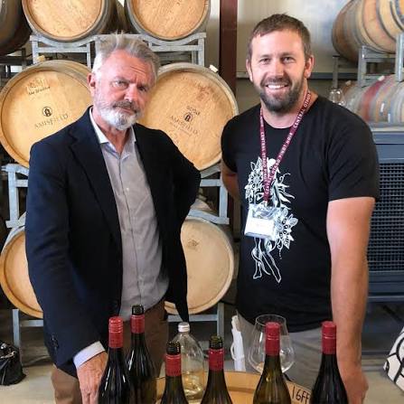 Sam - For TWO Decades @samneilltheprop has stood behind his wines @ twopaddocks - Mike Wing & @samneilltheprop 'werkin it' with 2016 Two  Paddocks Pinot Noir - The 20th Vintage Release for #twopaddocks #